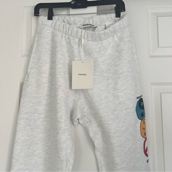 madhappy New York Exclusive Unisex Straight Leg Fleece Sweatpant Ash Medium NEW - Picture 4 of 8